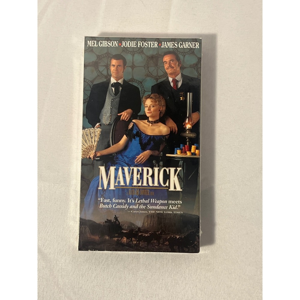 Maverick‎ VHS Mel Gibson Jodie Foster James Garner Movie 1994 Warner Bros